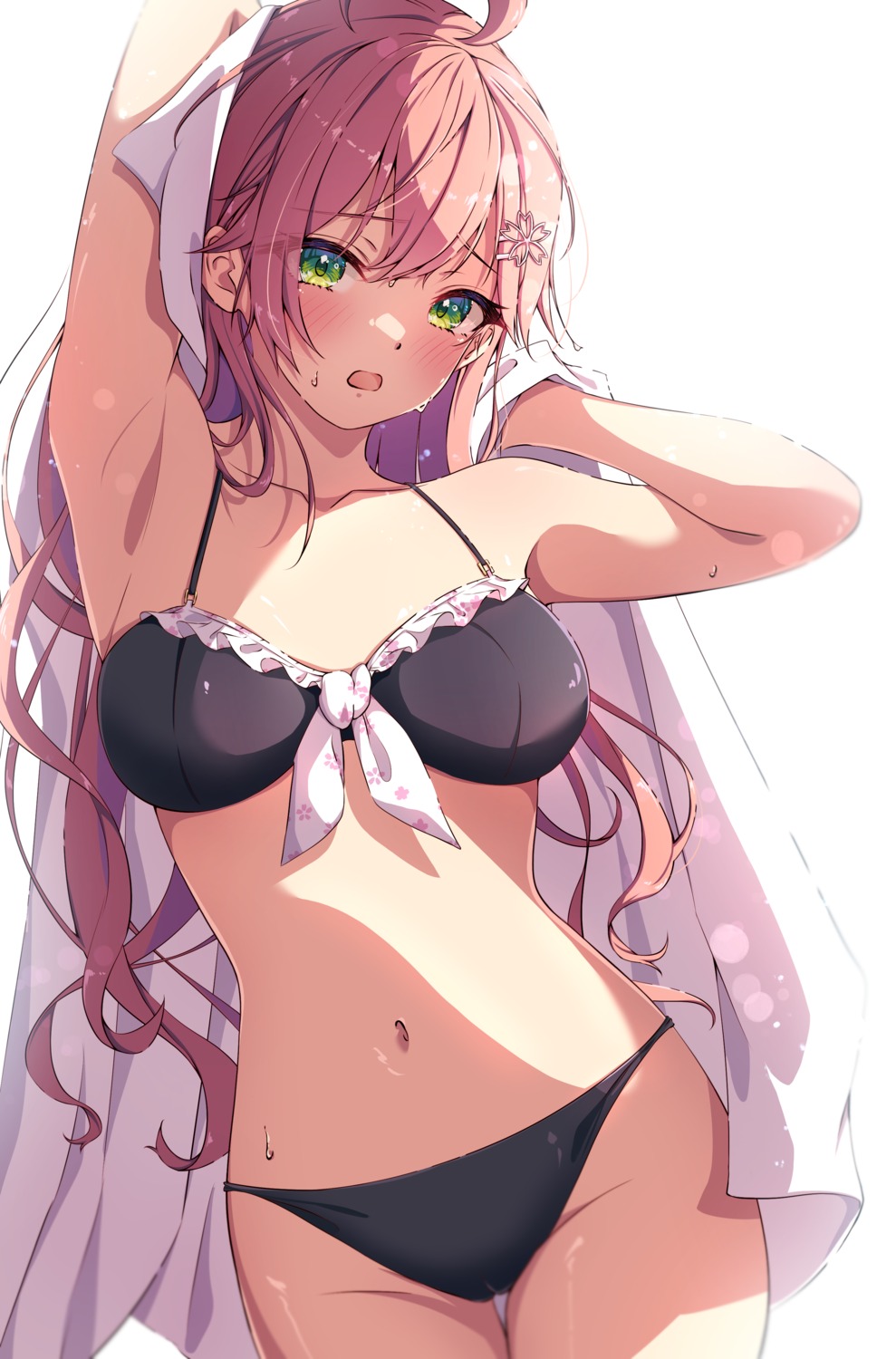 bikini, hololive, ray_o0, sakura_miko, swimsuits, towel