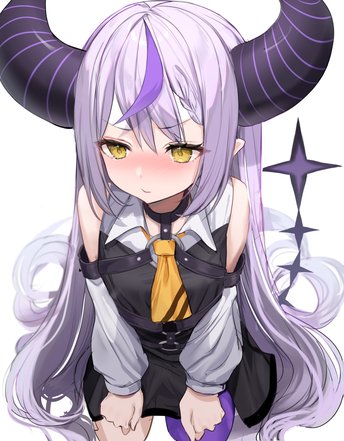 dress, hololive, horns, iruka3, la+_darknesss, pointy_ears, sketch, tail