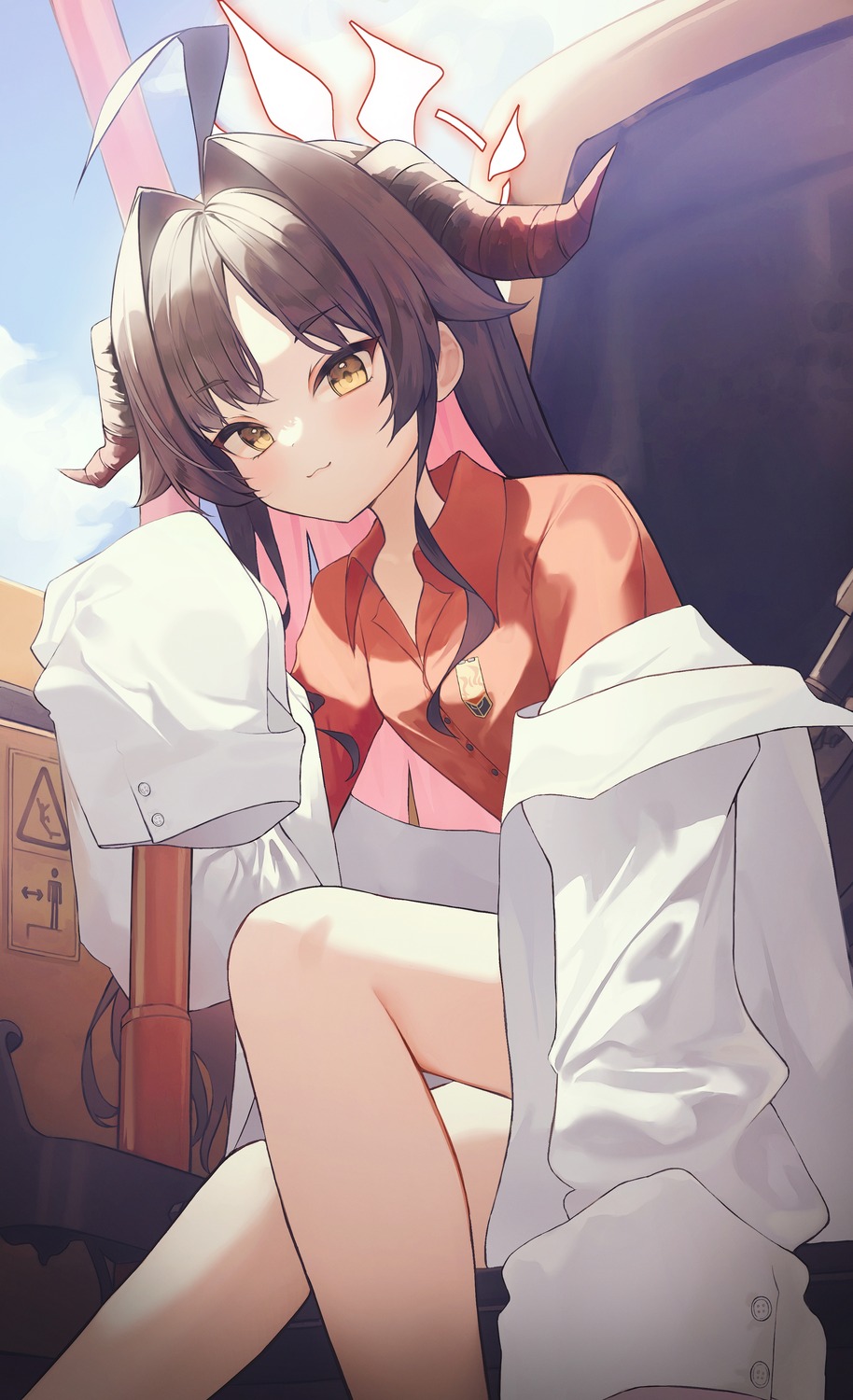 blue_archive, devil, halo, horns, kano_(kano4), kinugawa_kasumi, uniform