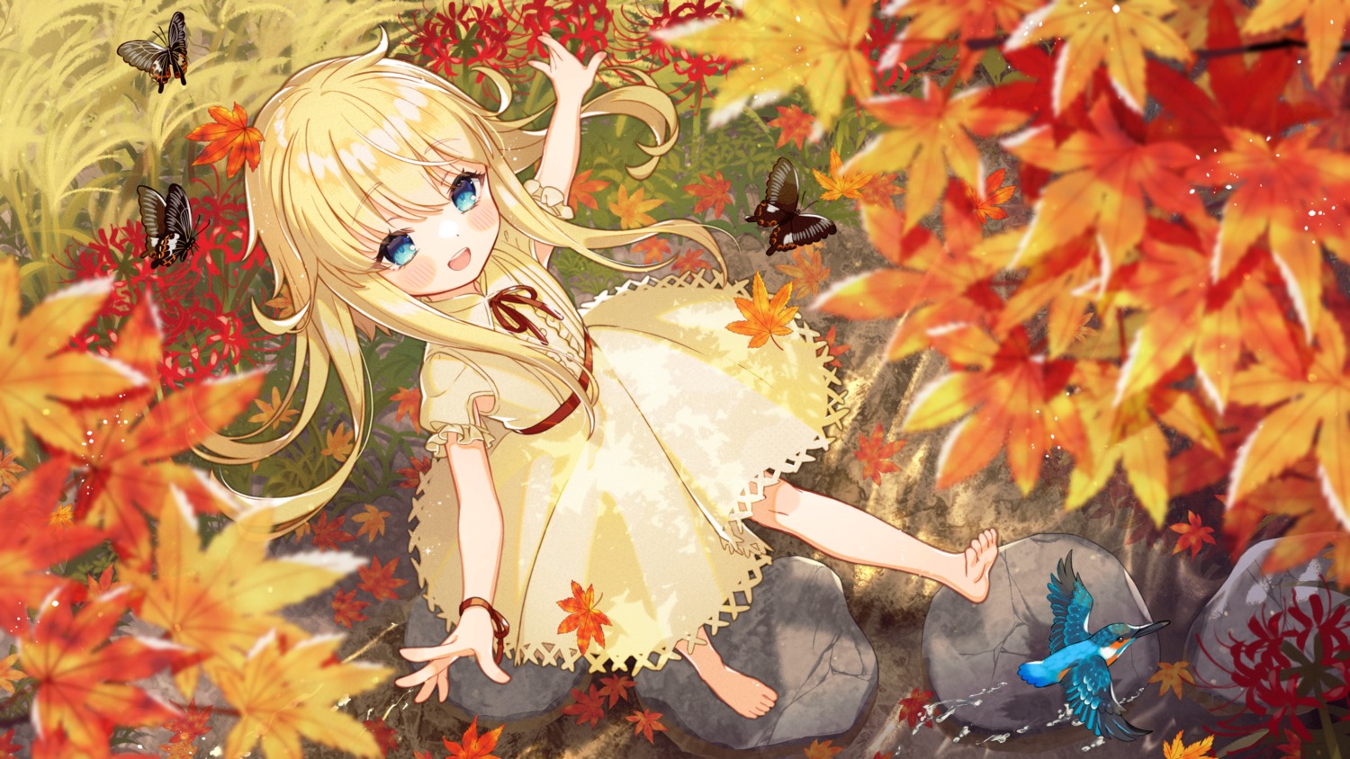 detexted, dress, shuu@maihikuboshuchu, wallpaper