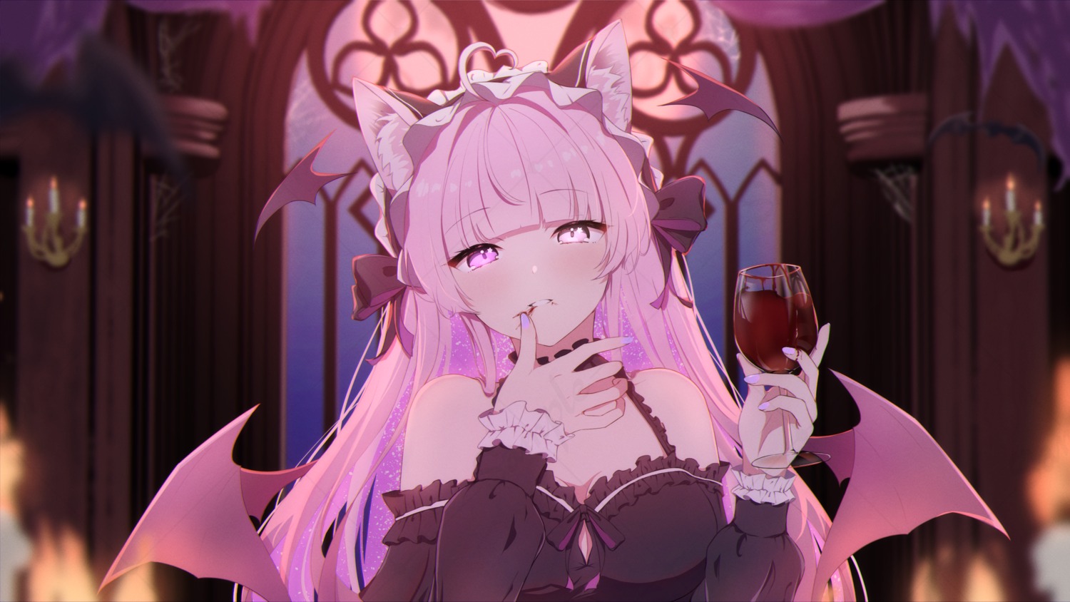 animal_ears, azure_(sor_azr), cleavage, devil, heterochromia, wings