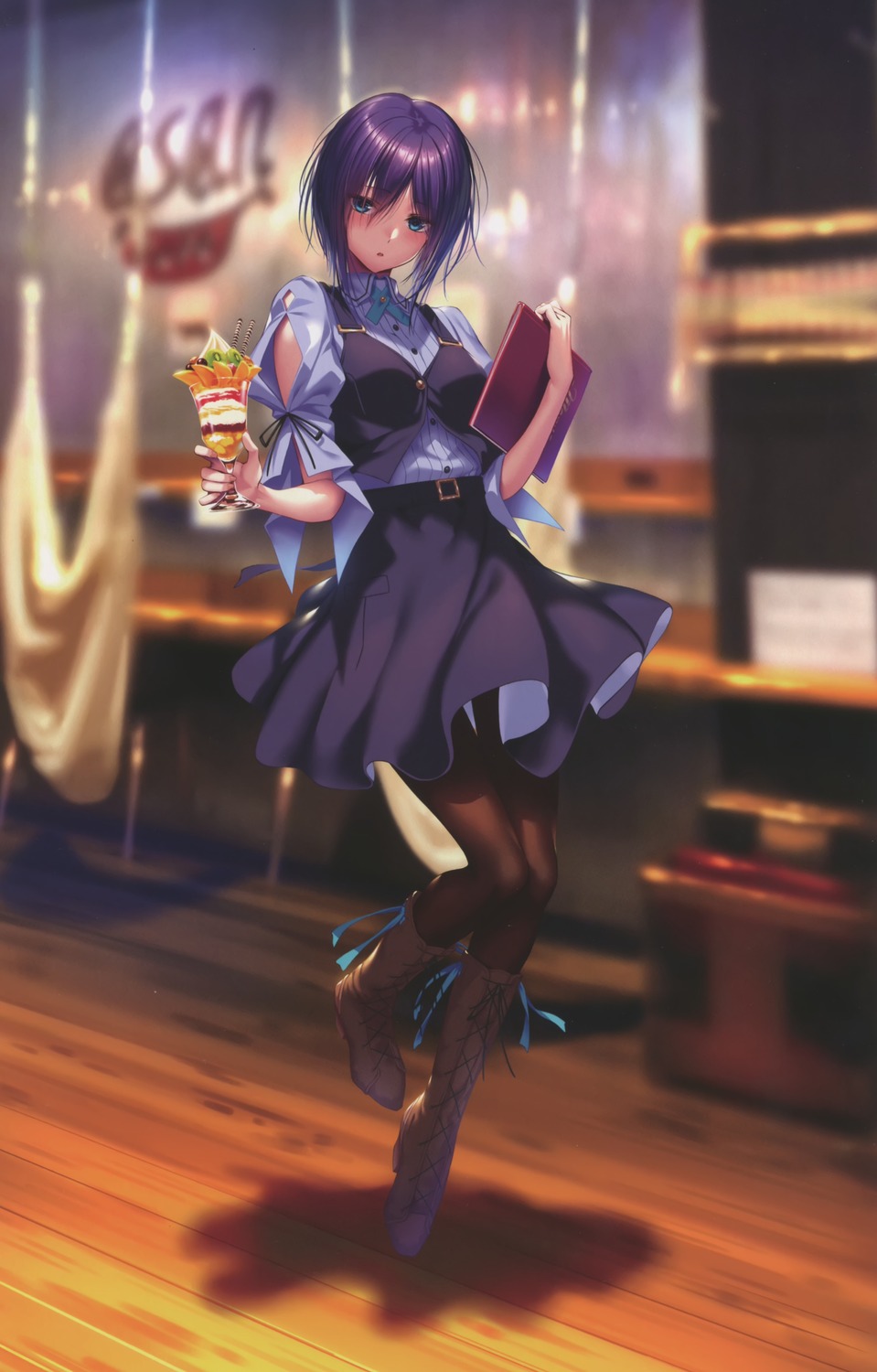 hanikami_kanojo, heels, miyatsuki_yuna, pantyhose, piromizu, waitress