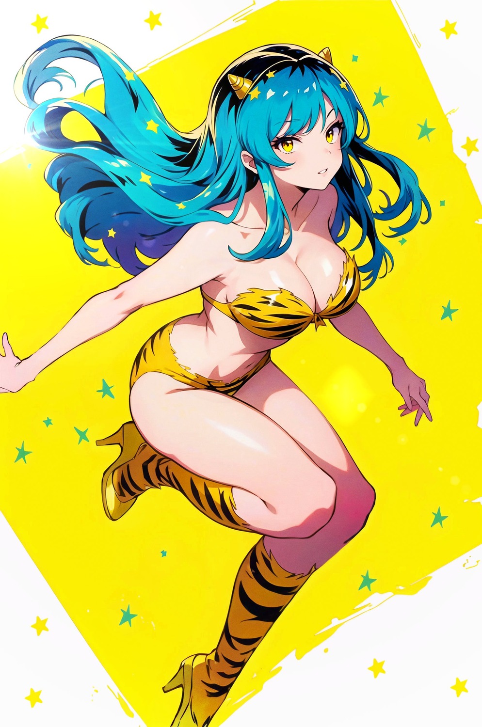 bikini, heels, horns, lum, swimsuits, tagme, urusei_yatsura