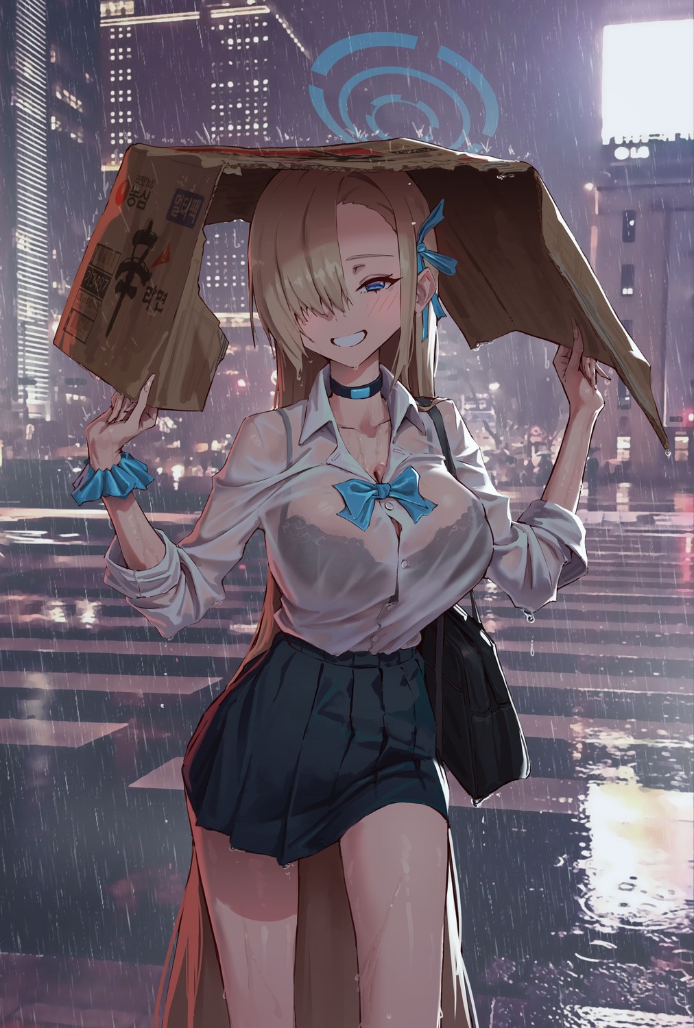 blue_archive, bra, halo, ichinose_asuna, jhigf, see_through, seifuku, wet