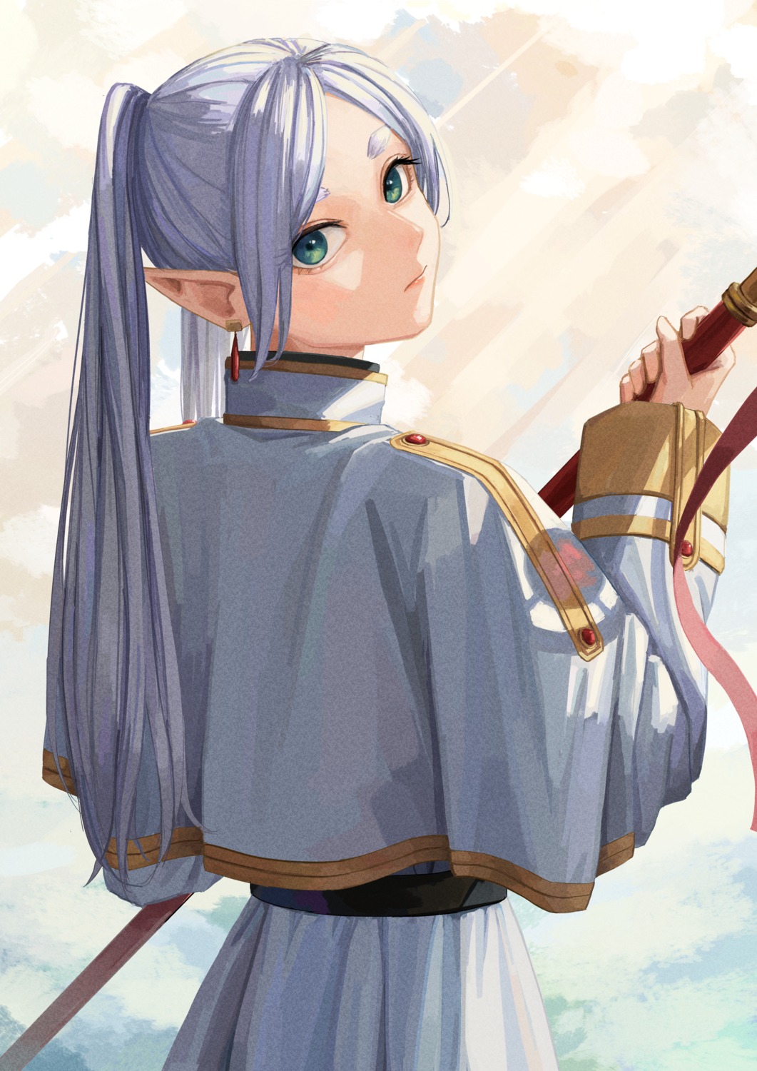 elf, frieren, nemo_ringo, pointy_ears, sousou_no_frieren, weapon