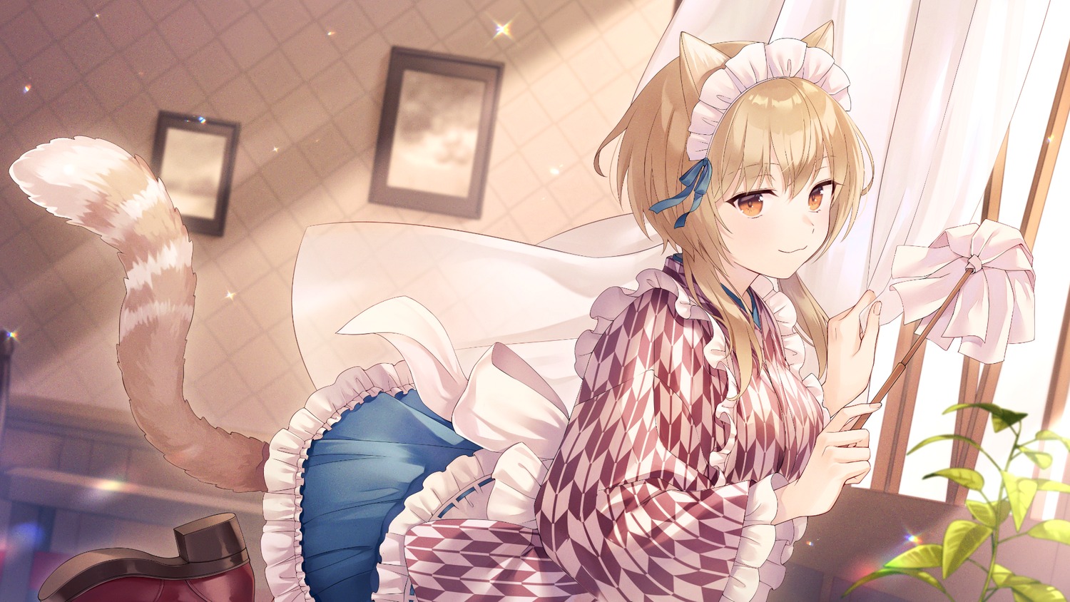 animal_ears, e_(eokiba), kimono, maid, nekomimi, tail, wa_maid