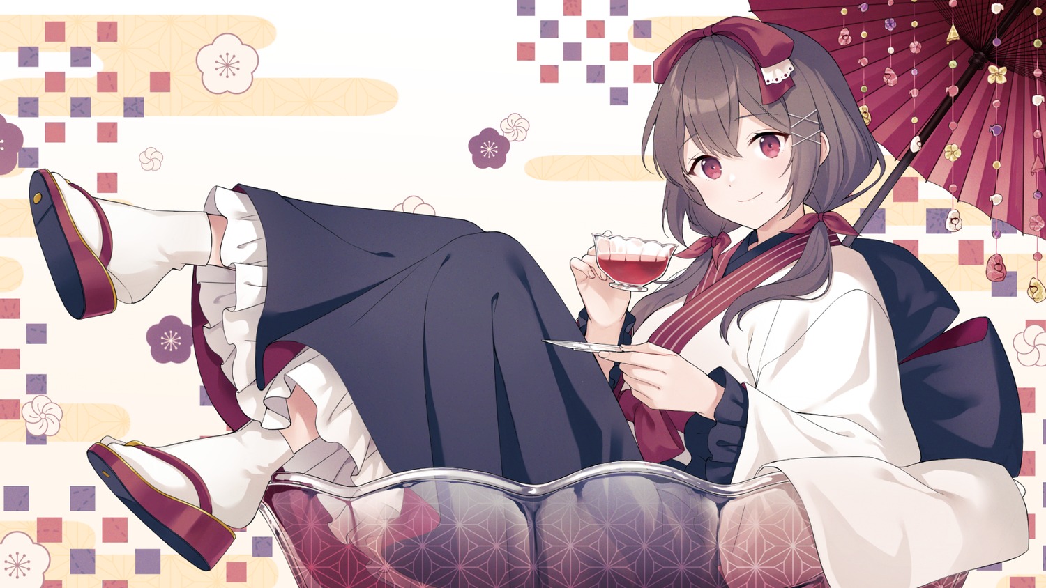 e_(eokiba), japanese_clothes, umbrella