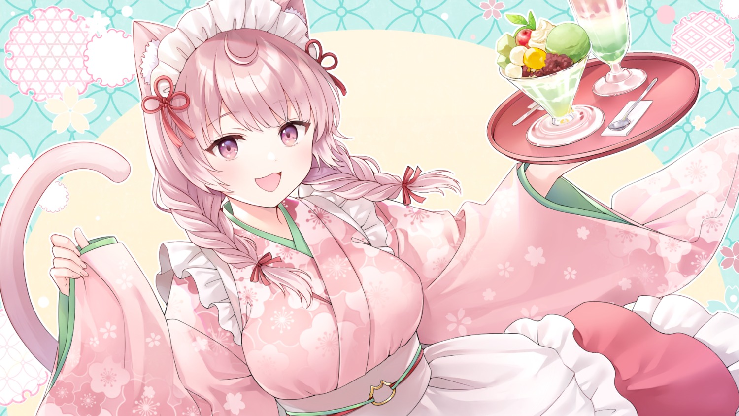 animal_ears, e_(eokiba), maid, nekomimi, tagme, tail, wa_maid, waitress