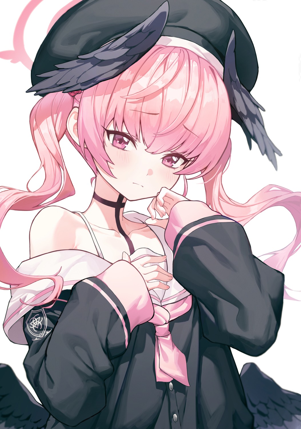 blue_archive, goeleu, halo, seifuku, shimoe_koharu, wings