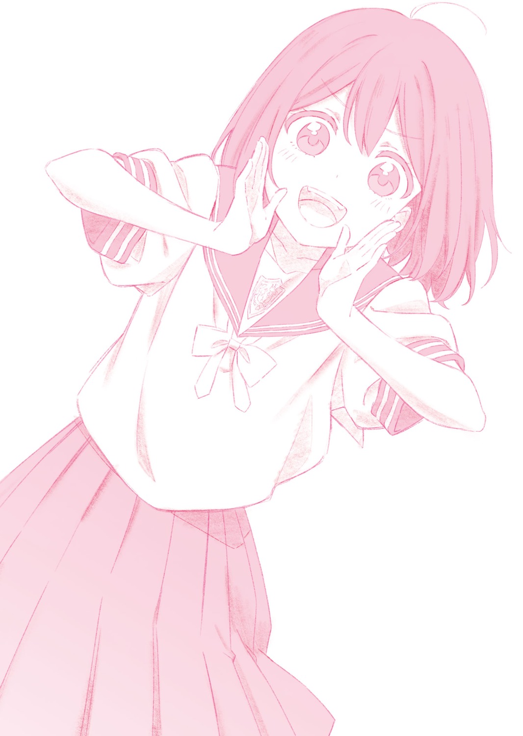 aoi_saki, monochrome, seifuku, senpai_wa_otokonoko, sketch