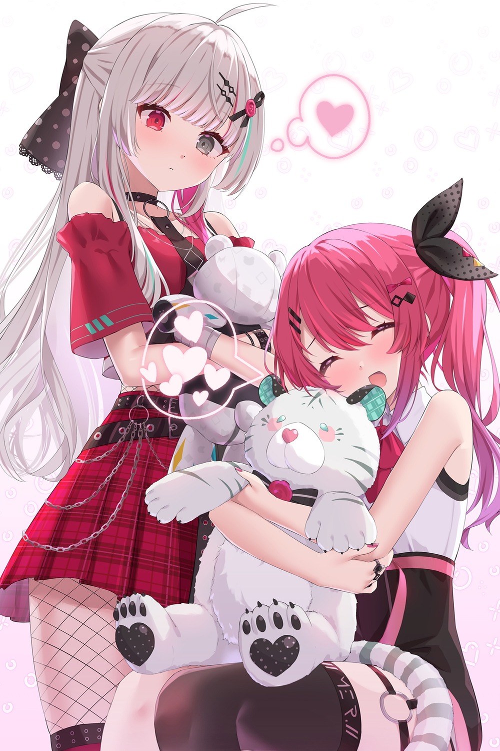 detexted, fishnets, garter, heterochromia, higashikata_kou, ishigami_nozomi, kuramochi_meruto, nijisanji