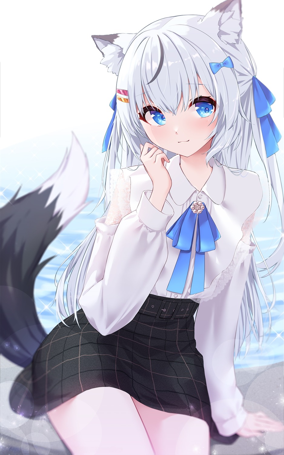 animal_ears, detexted, hasuki_aoi, higashikata_kou, indie_virtual_youtuber, inumimi, see_through, tail
