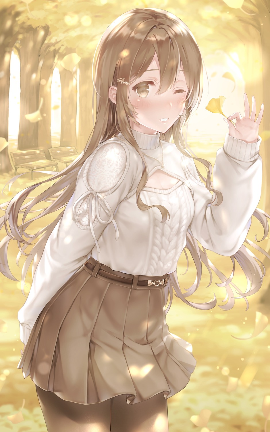 cleavage, pantyhose, sweater, usagiplanet7