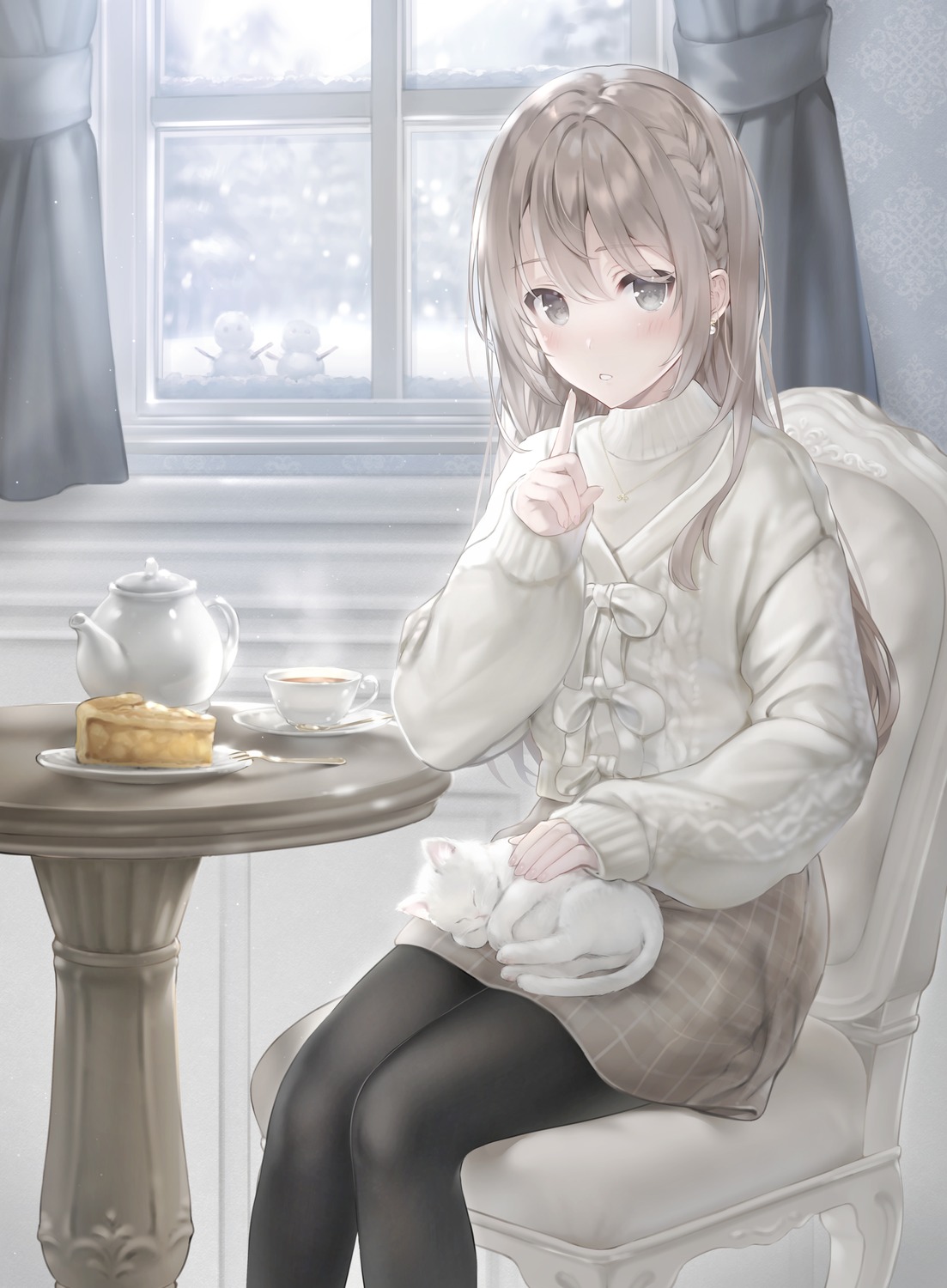 neko, pantyhose, sweater, usagiplanet7