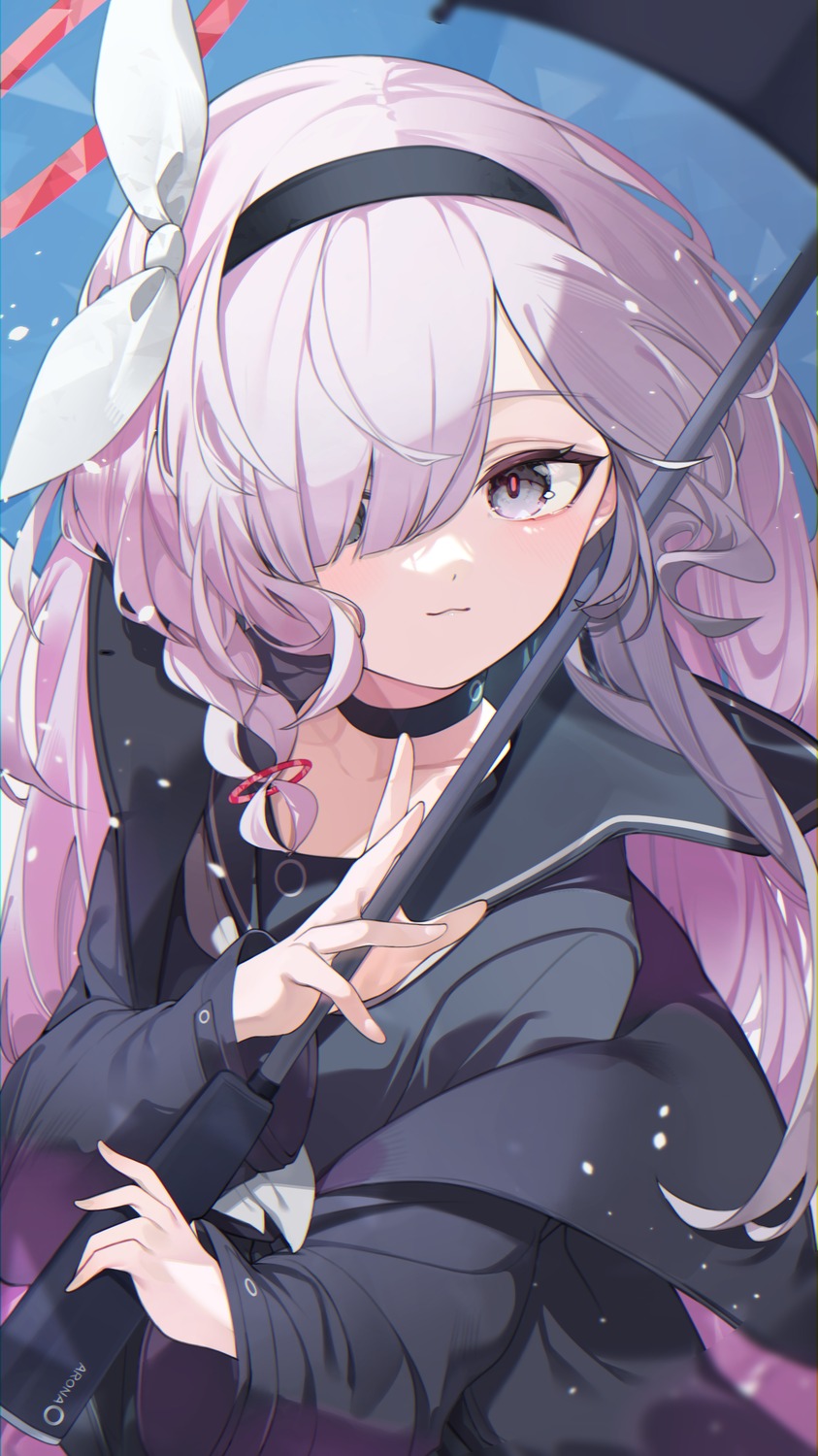 arona_(blue_archive), blue_archive, halo, mimizuku_(mmiganaru), plana_(blue_archive), seifuku, umbrella