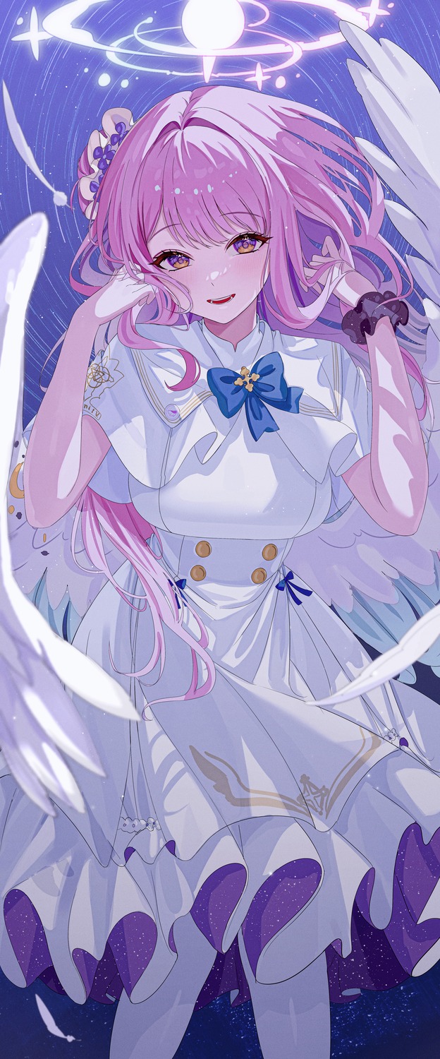 angel, blue_archive, dress, misono_mika, pantyhose, ryu_o, wings