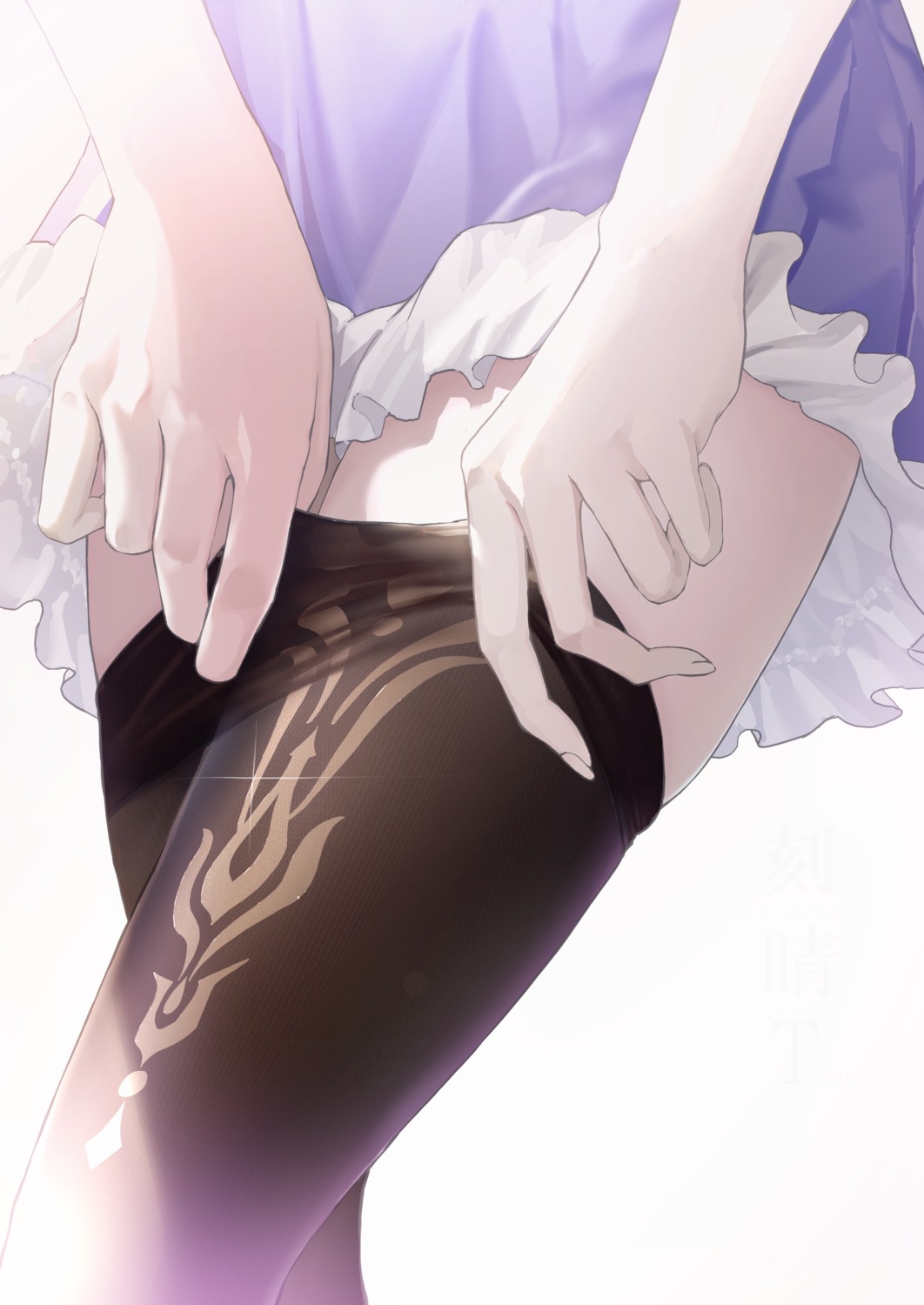 genshin_impact, keqing, kokuusinsin, pantyhose, undressing