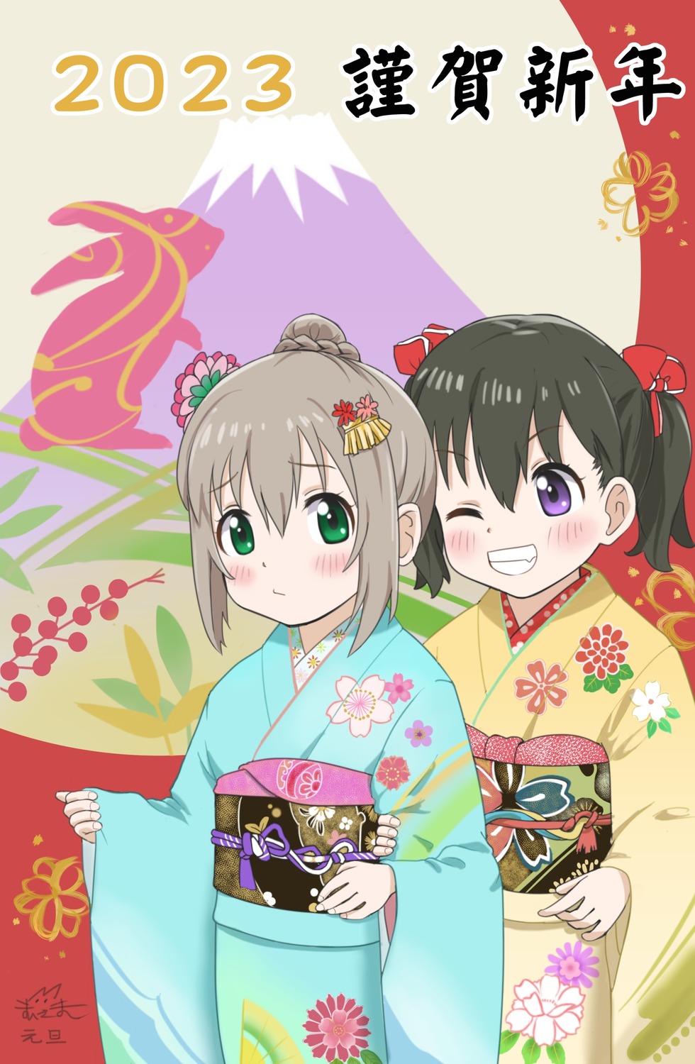 kimono, kuraue_hinata, su6546age, yama_no_susume, yukimura_aoi