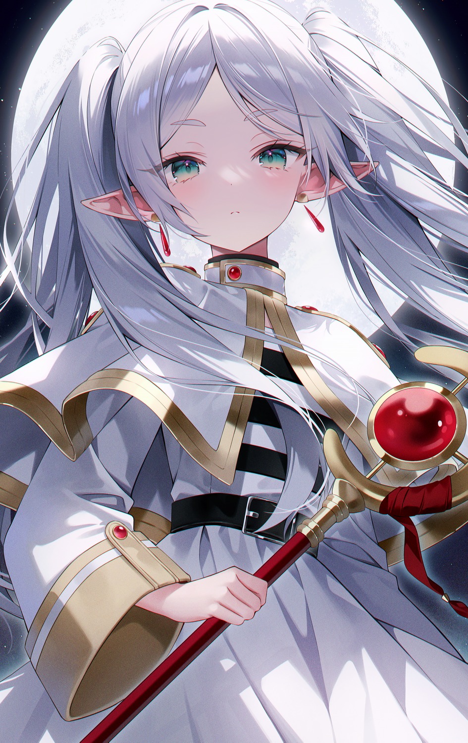 elf, frieren, pointy_ears, sousou_no_frieren, weapon, weri