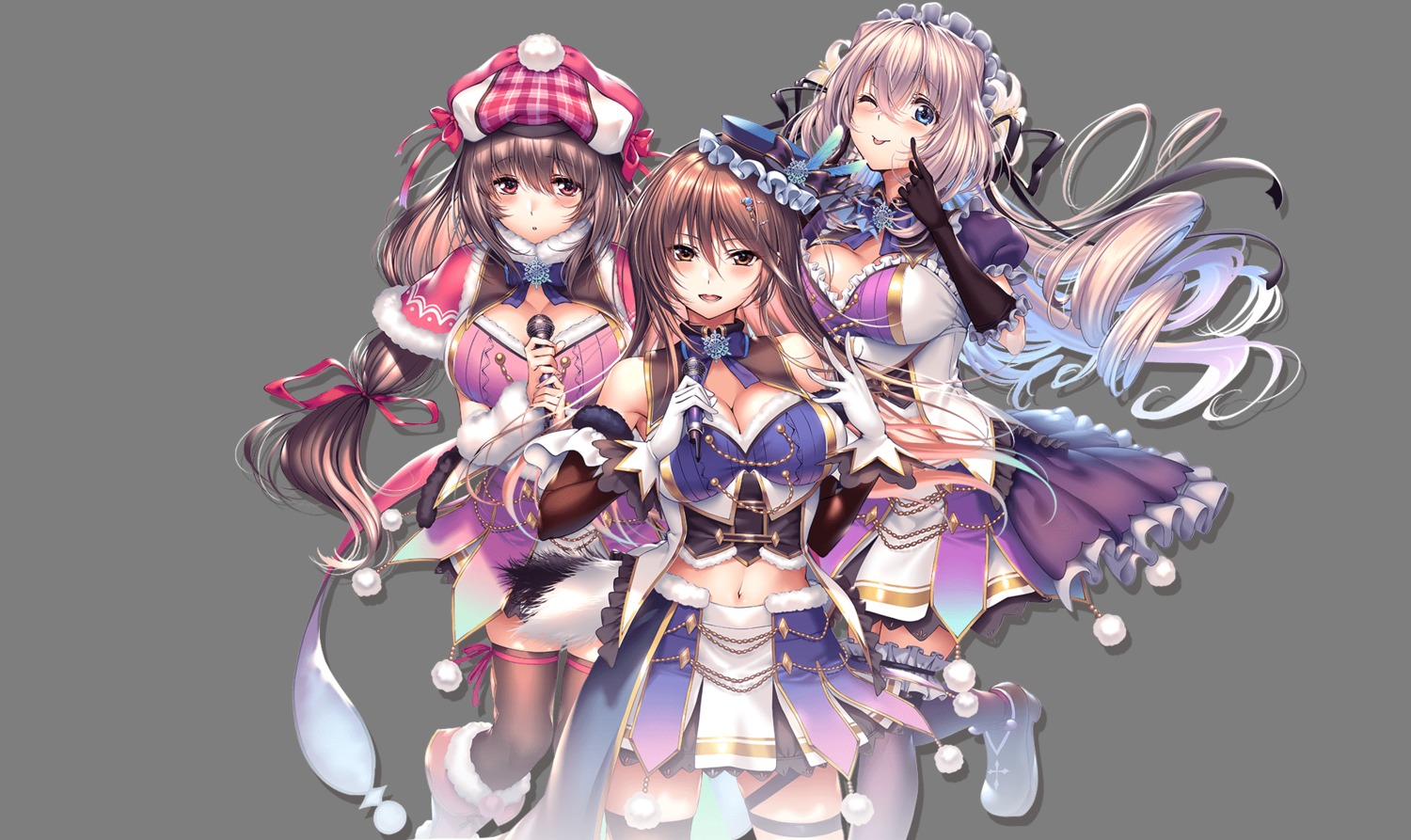 amakano_~second_season~, azarashi_soft, cleavage, garter, ichinose_honami_(amakano), kutsuno_kanade, piromizu, takayashiro_yuzuka