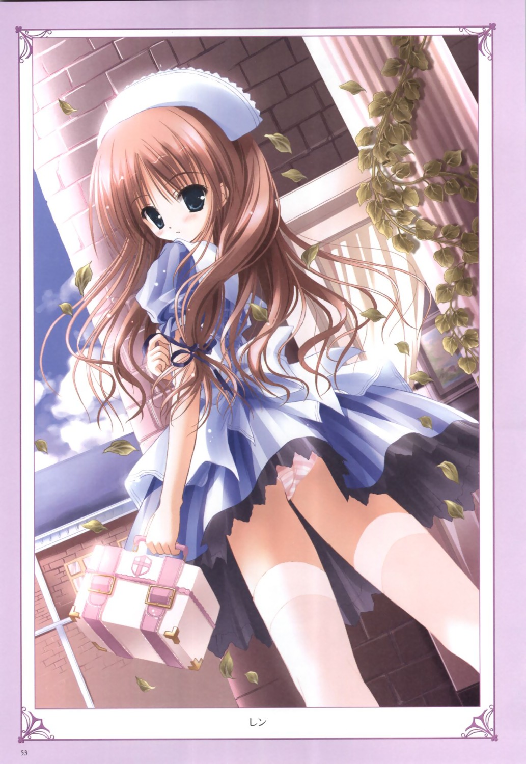 magical_tale, nurse, pantsu, ren_(magical_tale), shimapan, thighhighs, tinkle