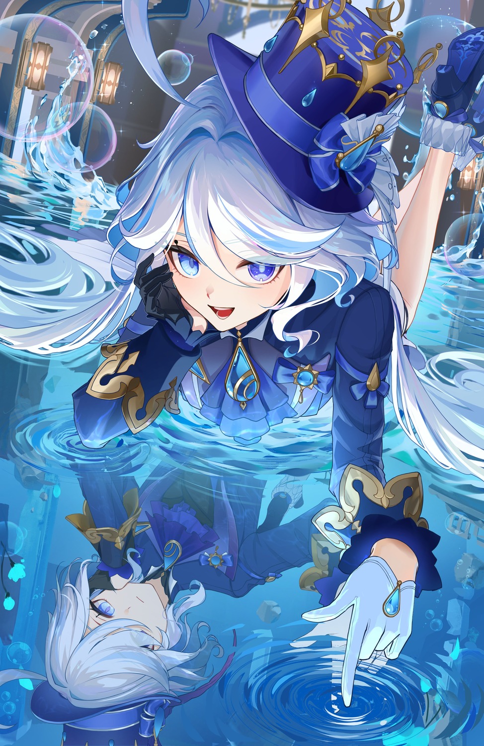 bibi_(obb_spl), furina, genshin_impact, heels, heterochromia, tagme, wet