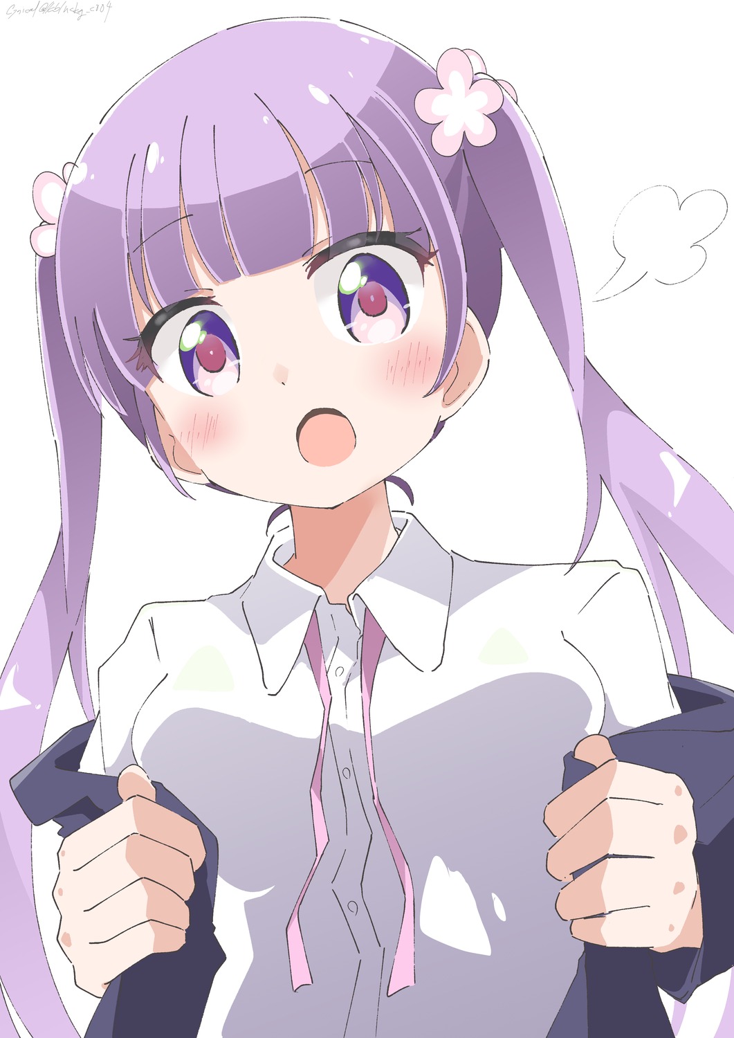 cynical_(llcbluckg_c004), dress_shirt, new_game!, suzukaze_aoba, undressing