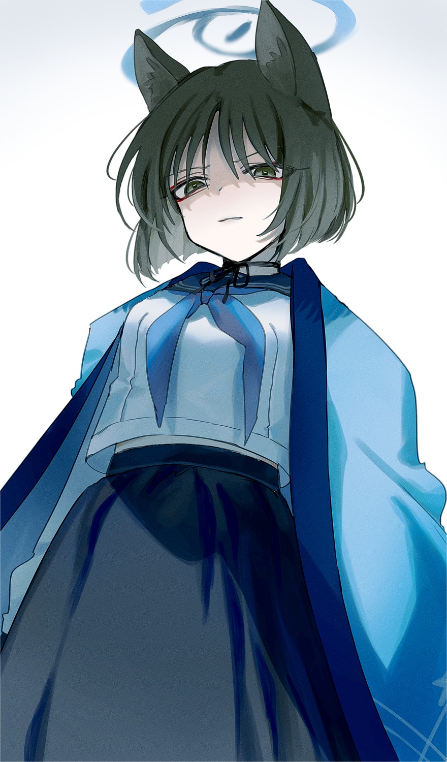 animal_ears, blue_archive, dantyou2525, halo, japanese_clothes, kiryuu_kikyou, nekomimi, seifuku