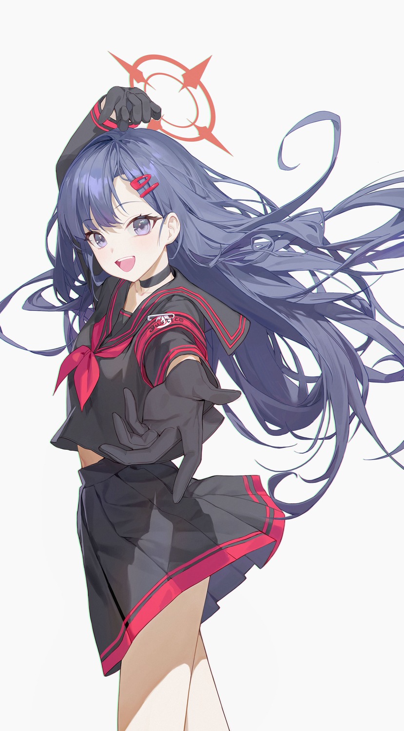 blue_archive, halo, nakamasa_ichika, seifuku, skirt_lift, sugarhigh