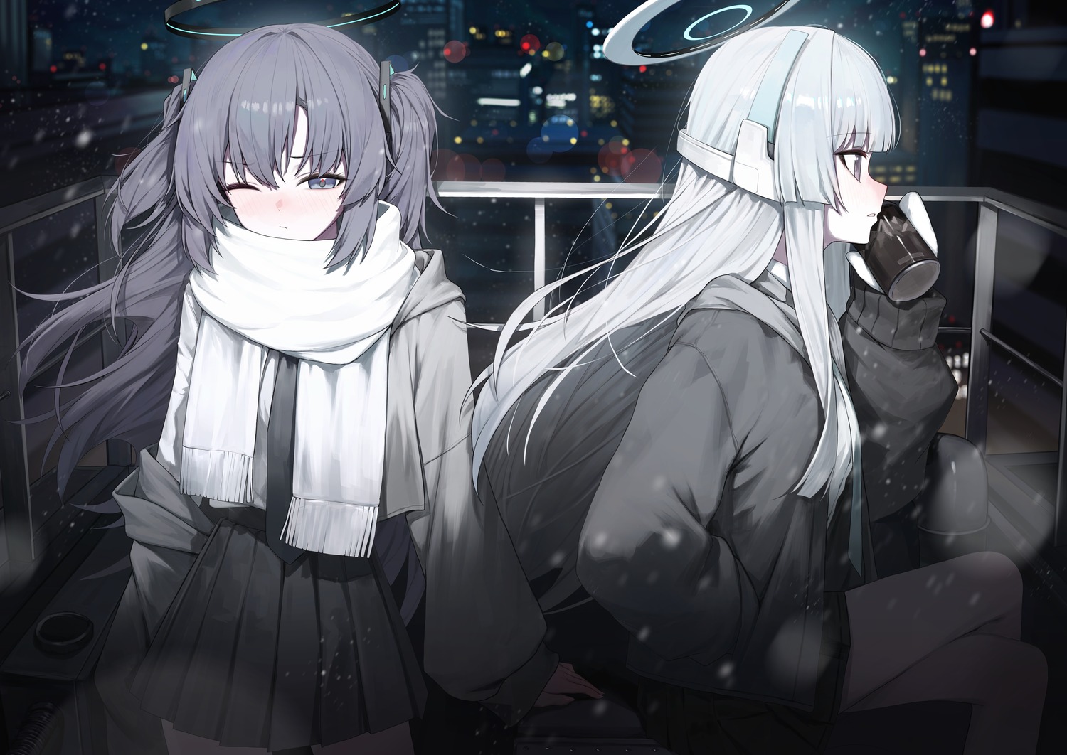 blue_archive, gnns, halo, hayase_yuuka, seifuku, ushio_noa