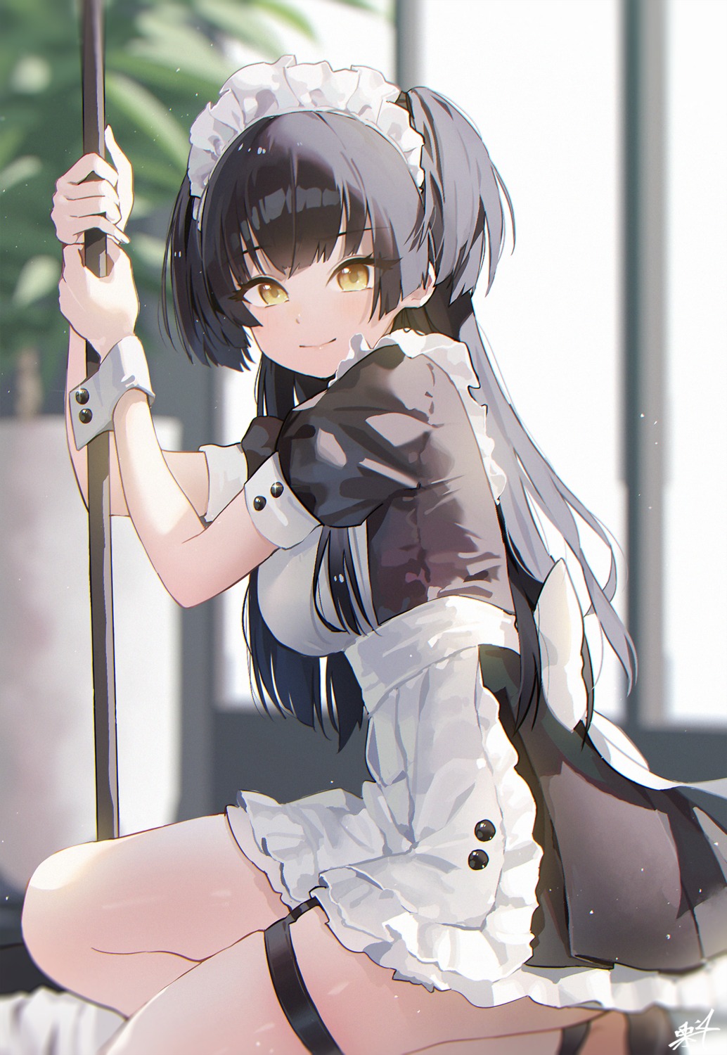 garter, kuri_choko, maid, mayuzumi_fuyuko, the_idolm@ster, the_idolm@ster_shiny_colors