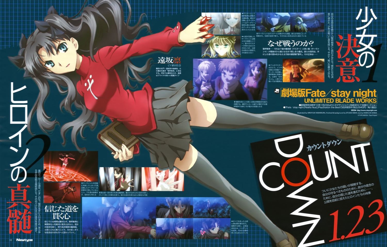 fate/stay_night, nishimura_hiroyuki, thighhighs, toosaka_rin