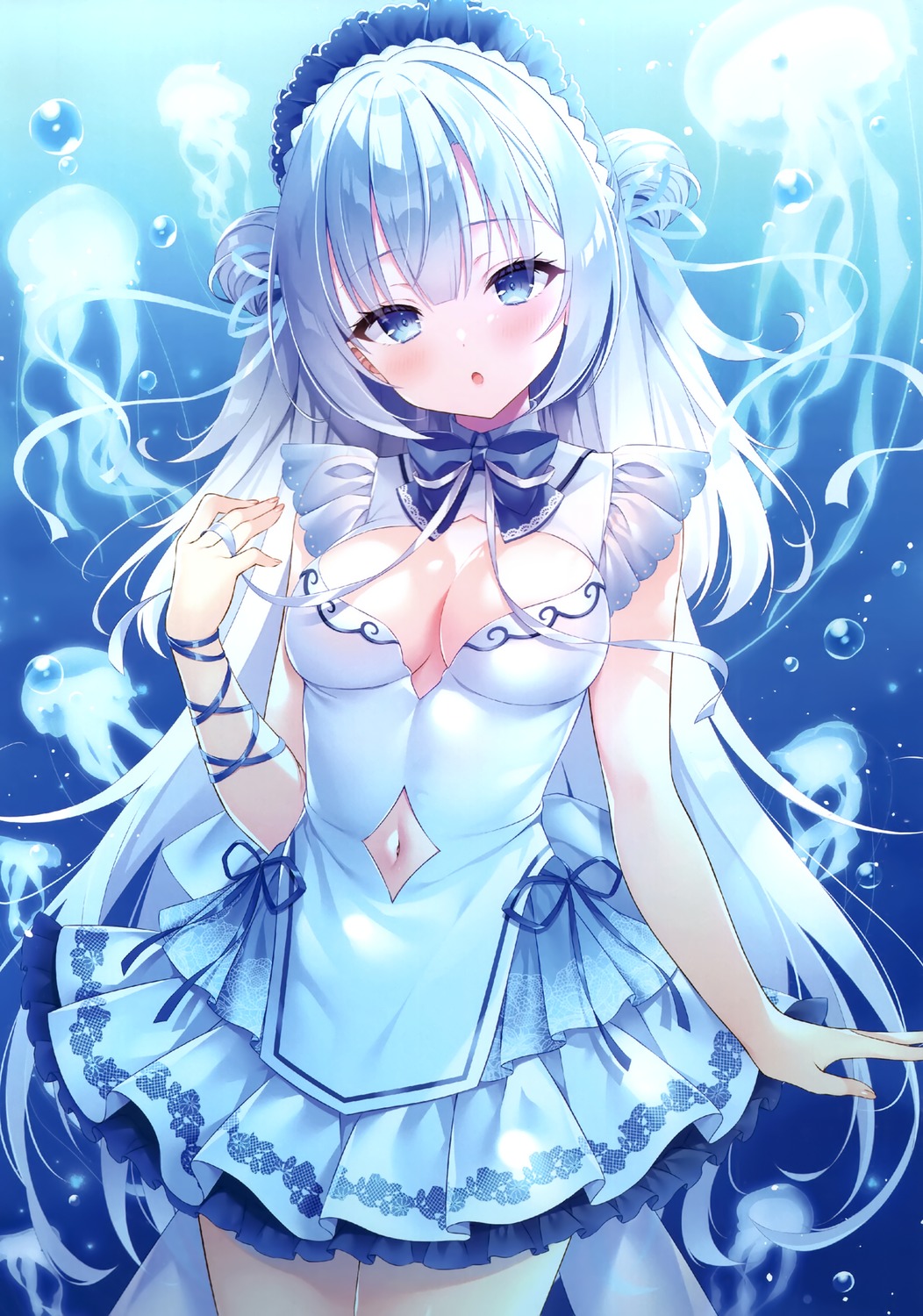 dress, nanohana_kohina, no_bra, thighhighs