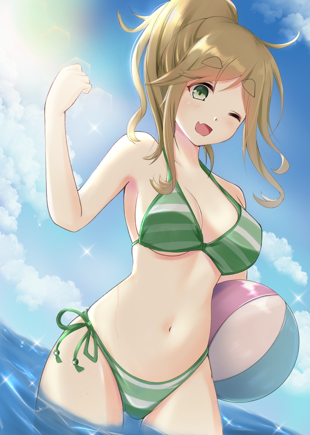 bikini, file112056, inuyama_aoi, swimsuits, wet, yurucamp