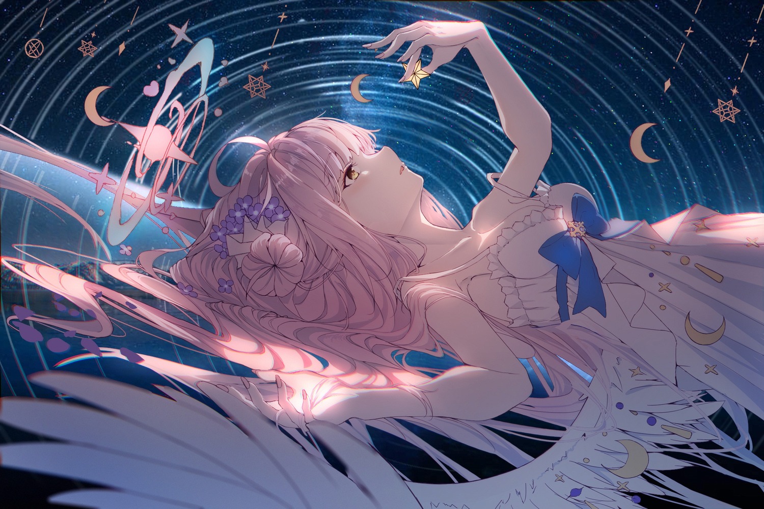 angel, blue_archive, dress, misono_mika, re:rin, wings