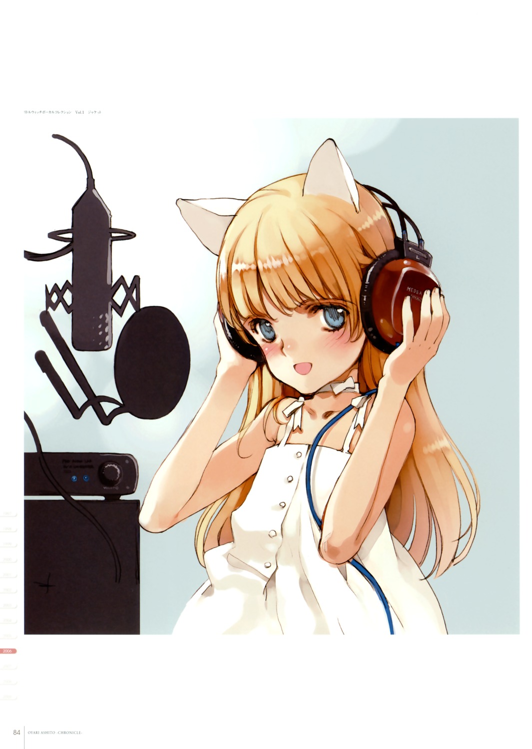 animal_ears, color_issue, dress, ema_(shirotsume_souwa), headphones, littlewitch, nekomimi, oyari_ashito, shirotsume_souwa, summer_dress