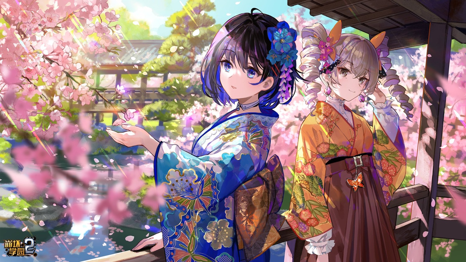 benghuai_xueyuan, bronya_zaychik, fuzichoko, japanese_clothes, kimono, seele_vollerei, wallpaper