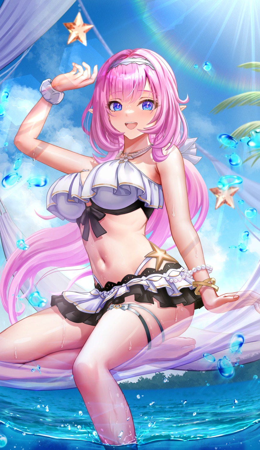 benghuai_xueyuan, bikini, elysia_(honkai_impact), garter, honkai_impact, swimsuits, wajuniorbox, wet