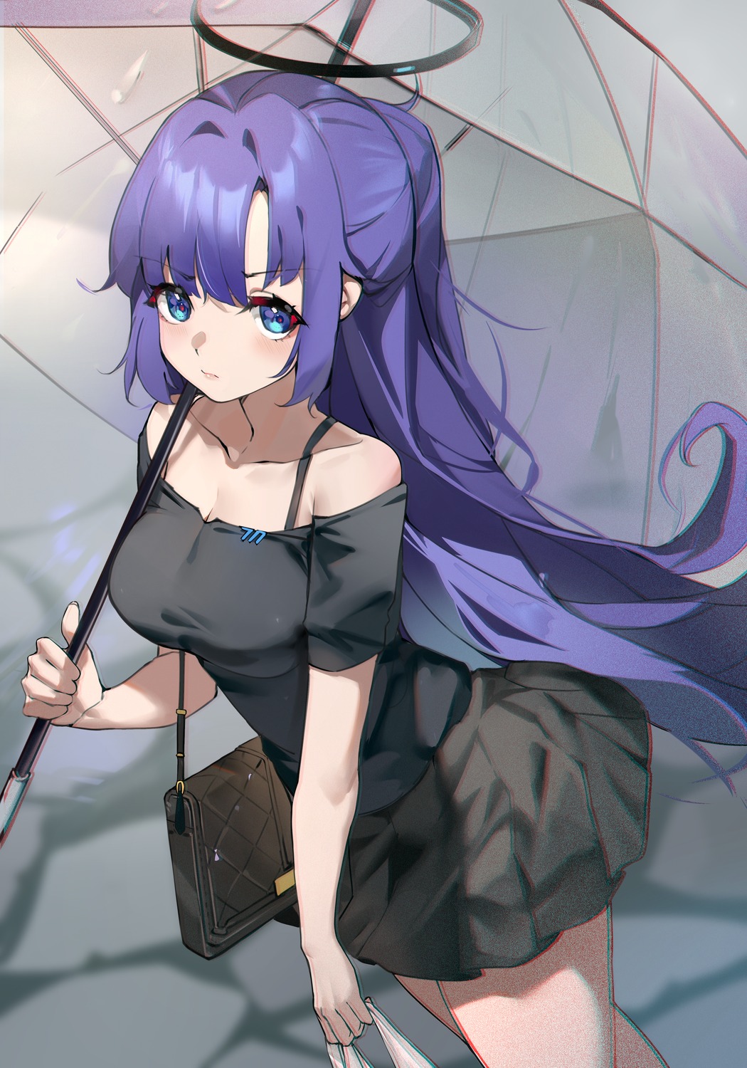 blue_archive, halo, hayase_yuuka, sakanafish, umbrella