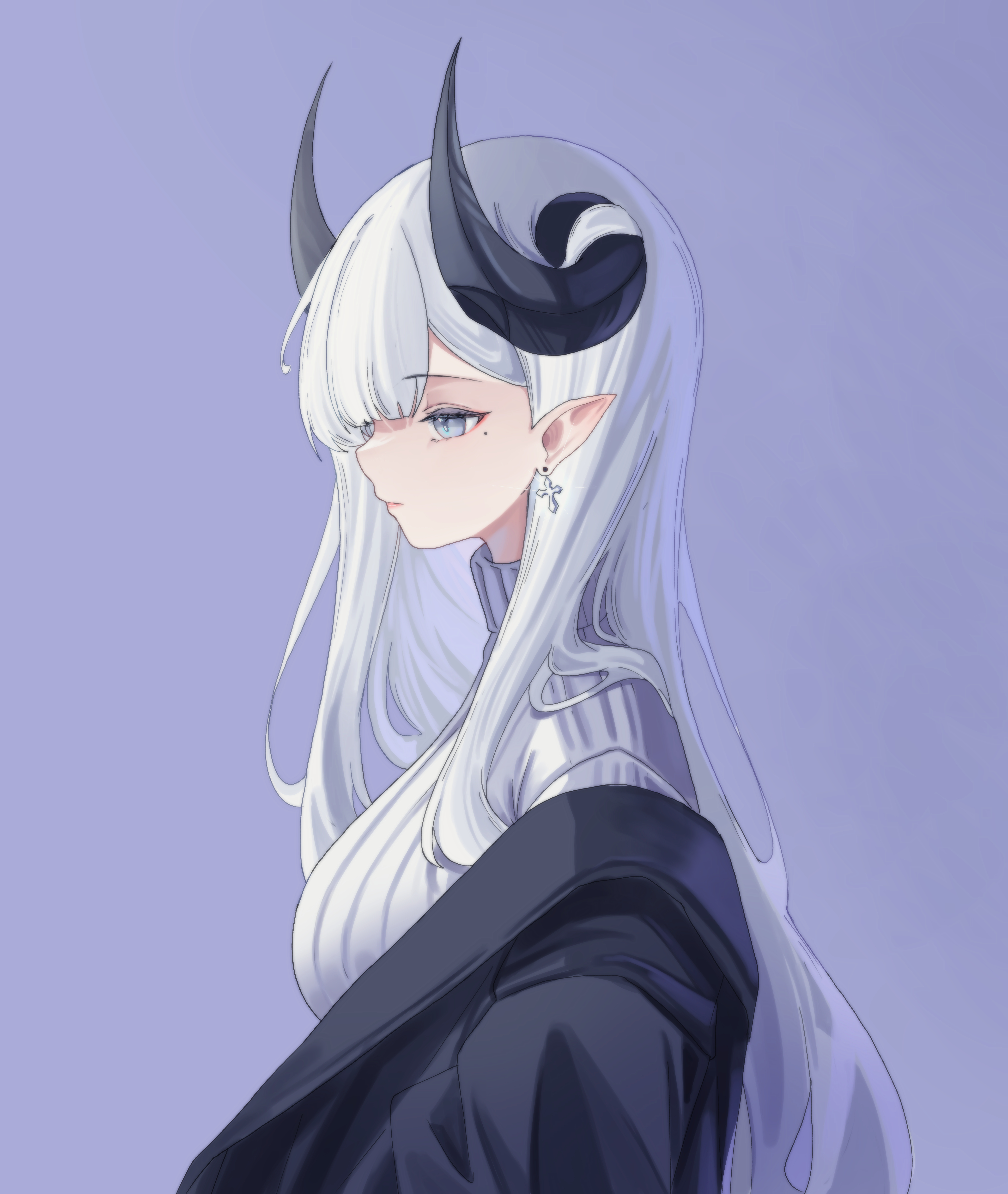 cake_walker, horns, pointy_ears, sweater