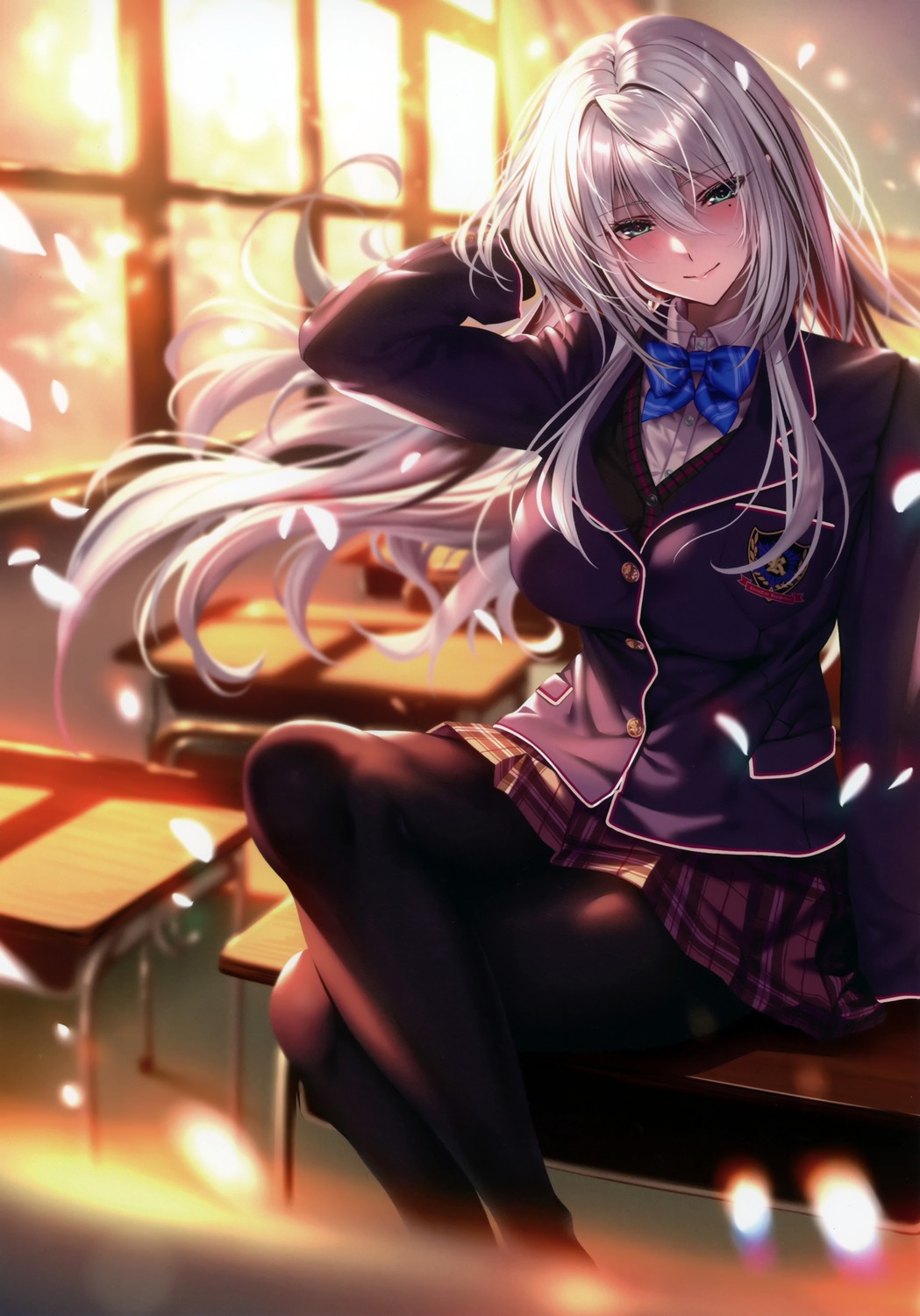 amagasa_tsuzuri, hanikami_kanojo, pantyhose, piromizu, seifuku, skirt_lift, sweater