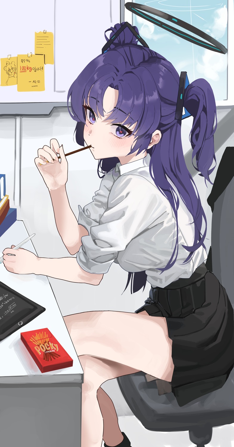 blue_archive, gubbi_on, halo, hayase_yuuka, seifuku