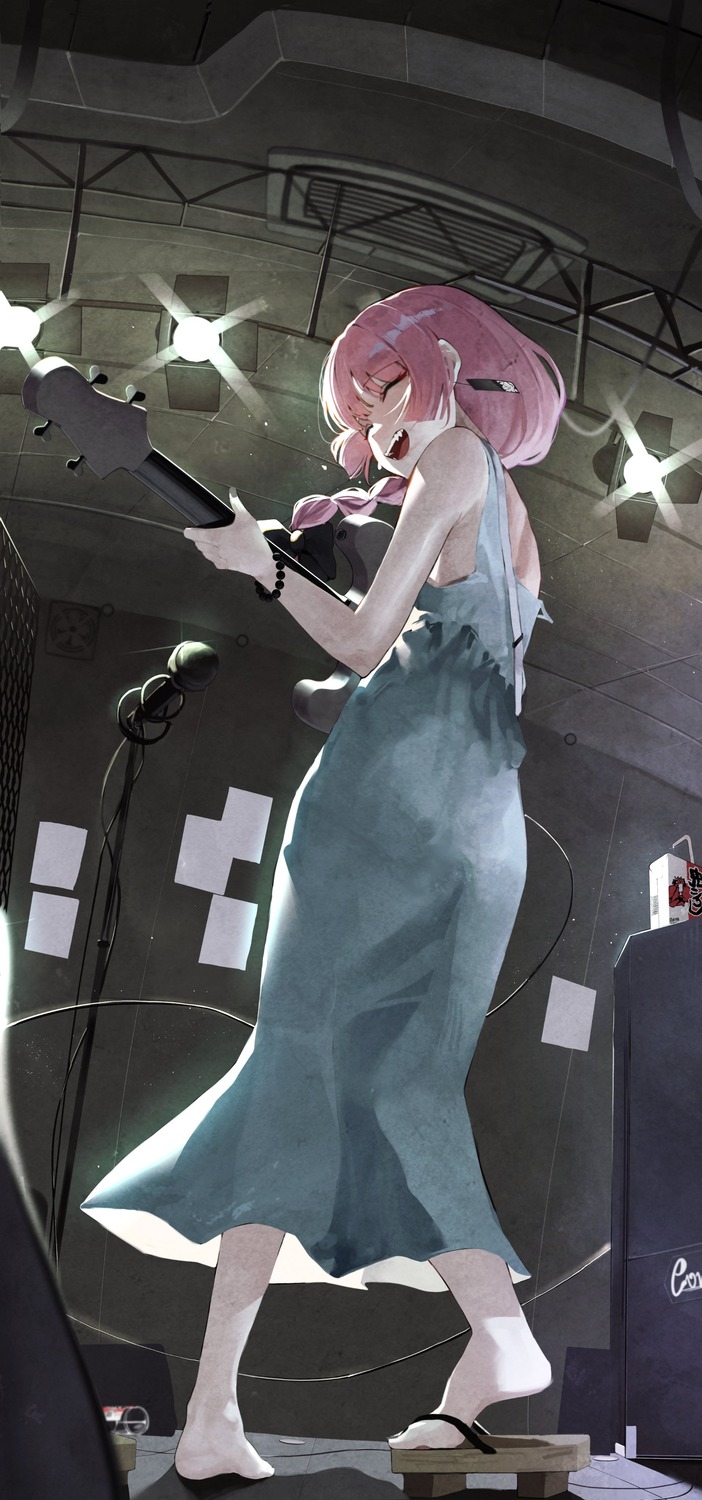 ass, bocchi_the_rock!, dress, guitar, hiroi_kikuri, pomp_(qhtjd0120)