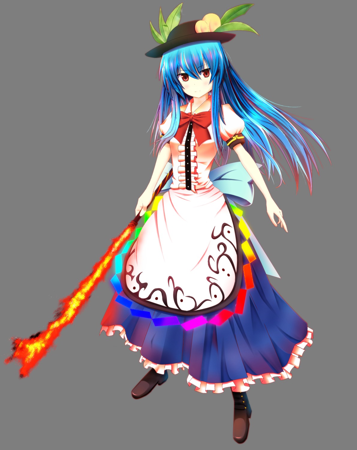 hinanawi_tenshi, starlight, sword, touhou, transparent_png