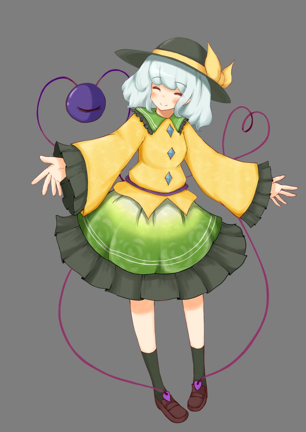komeiji_koishi, shiro_tsugumi, touhou, transparent_png