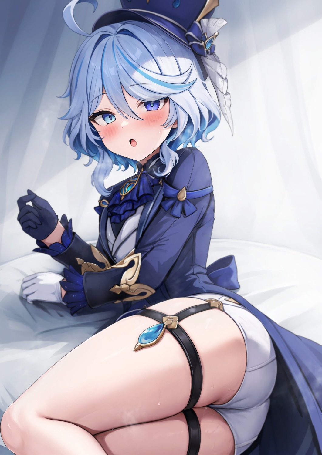 furina, garter, genshin_impact, heterochromia, mochitsuki_karen