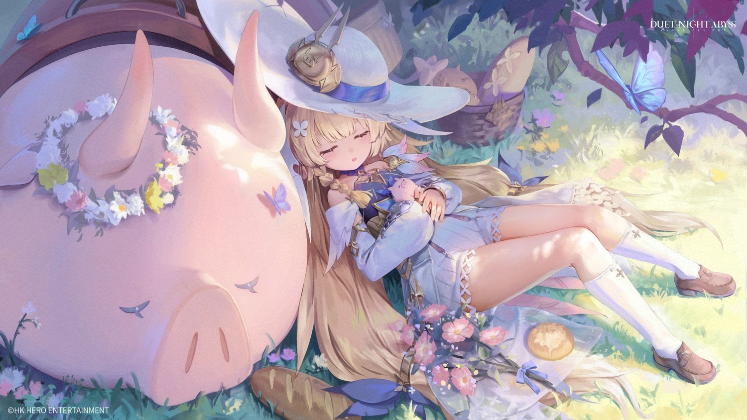 dress, duet_night_abyss, gesoking, horns, wallpaper