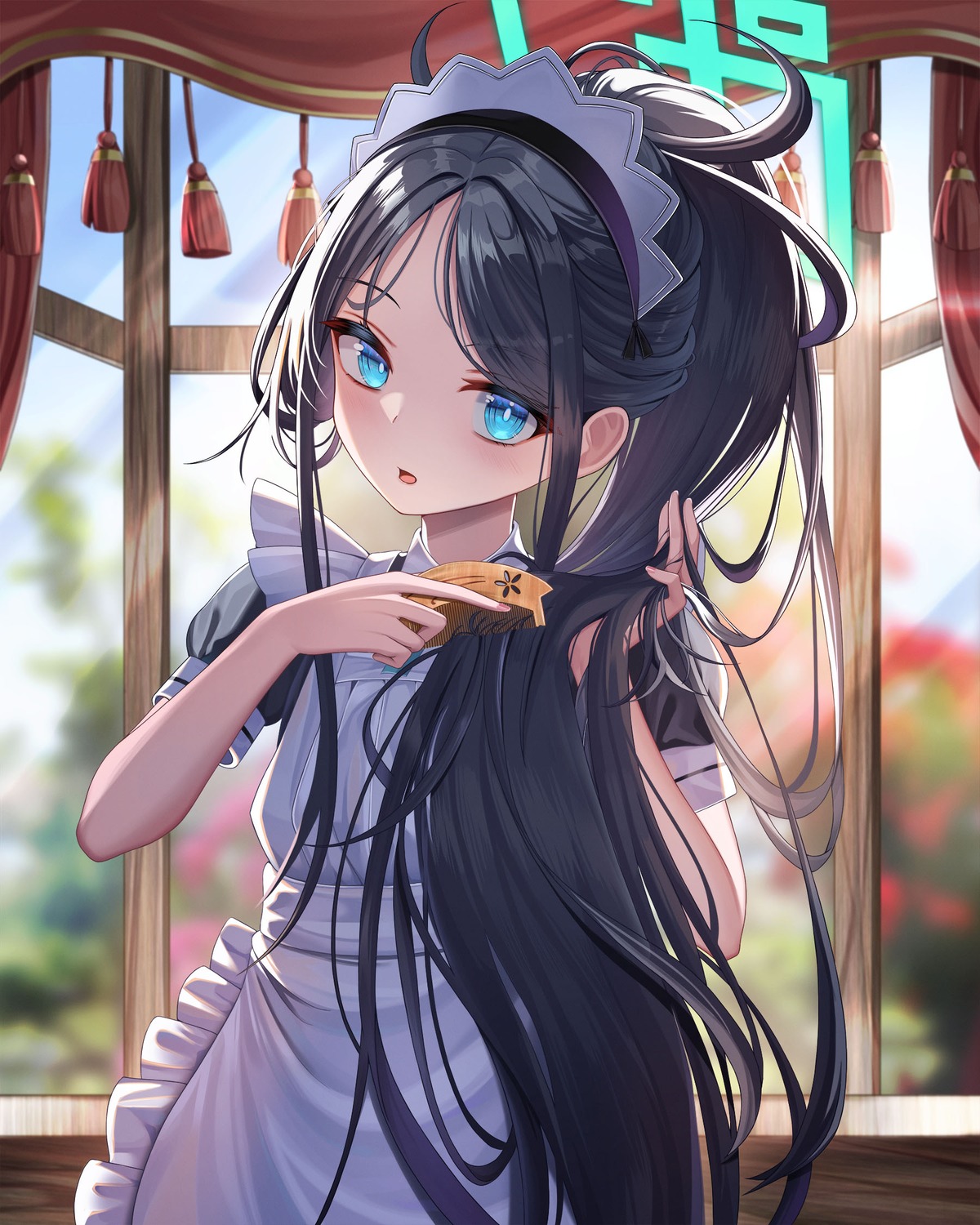 blue_archive, chanpower233, halo, maid, tendou_aris