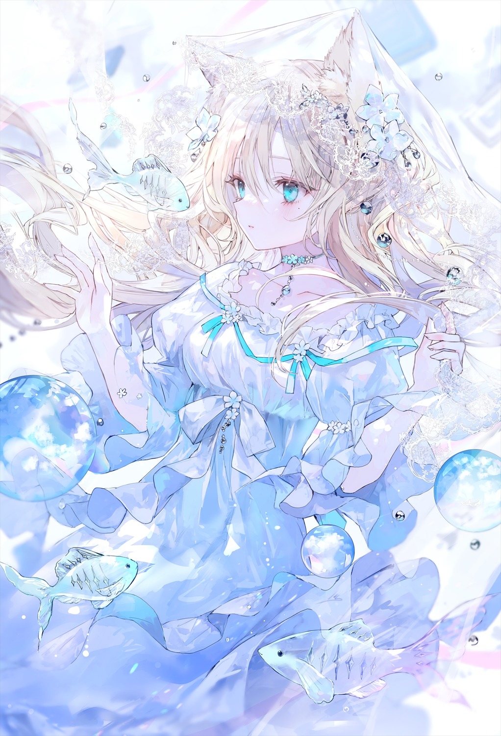 animal_ears, dress, onineko