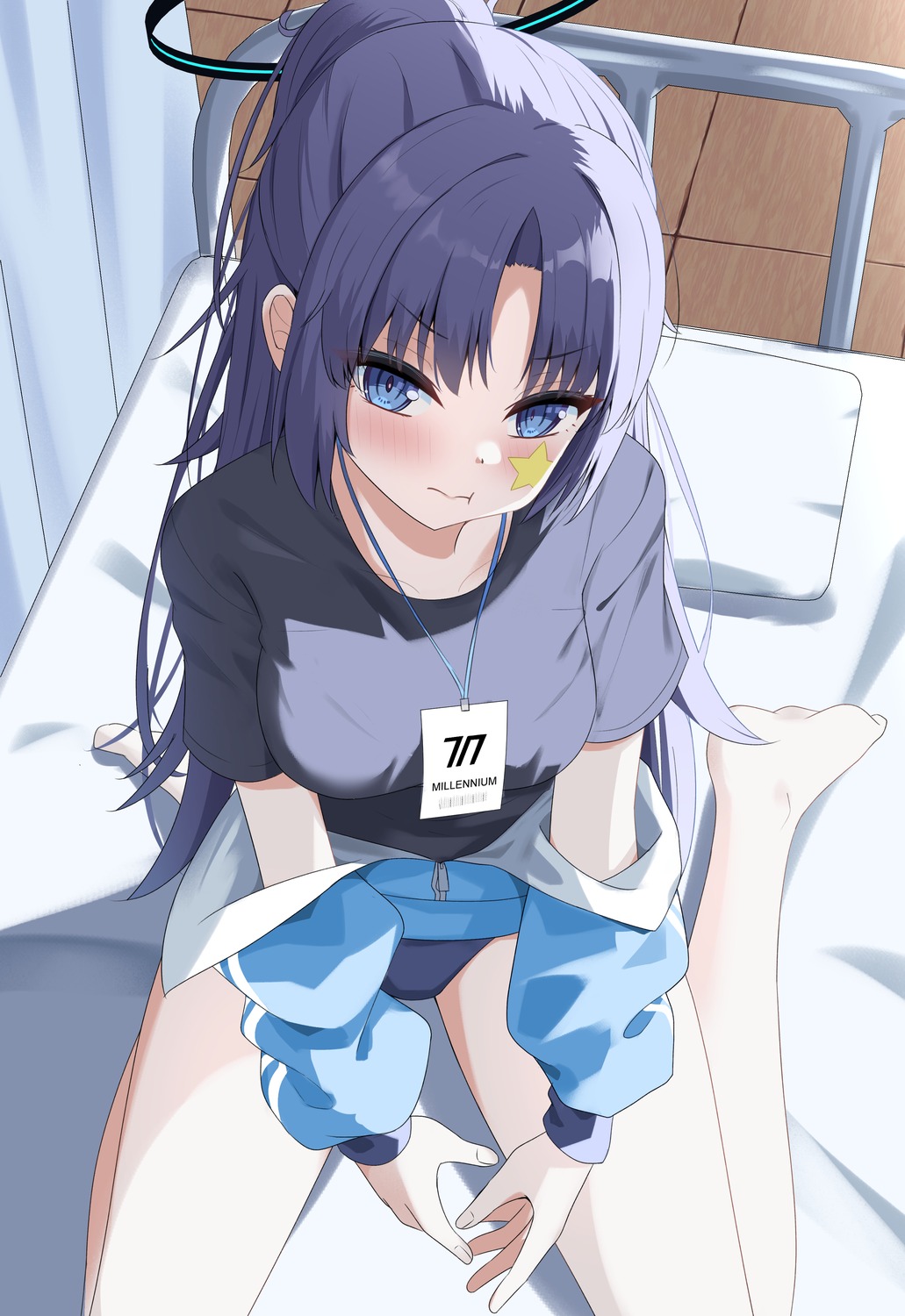 blue_archive, buruma, cpk_prd, gym_uniform, halo, hayase_yuuka, tattoo